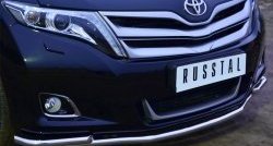 16 949 р. Защита переднего бампера (2 трубы Ø42 мм) SLITKOFF  Toyota Venza  GV10 (2012-2016) рестайлинг (нержавейка полированная)  с доставкой в г. Керчь. Увеличить фотографию 2