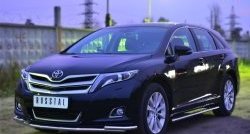 16 949 р. Защита переднего бампера (2 трубы Ø42 мм) SLITKOFF  Toyota Venza  GV10 (2012-2016) рестайлинг (нержавейка полированная)  с доставкой в г. Керчь. Увеличить фотографию 3