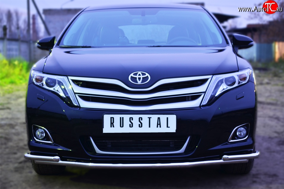16 949 р. Защита переднего бампера (2 трубы Ø42 мм) SLITKOFF  Toyota Venza  GV10 (2012-2016) рестайлинг (нержавейка полированная)  с доставкой в г. Керчь