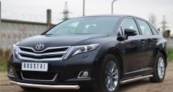 13 649 р. Одинарная защита переднего бампера диаметром 57 мм SLITKOFF Toyota Venza GV10 рестайлинг (2012-2016) (нержавейка полированная)  с доставкой в г. Керчь. Увеличить фотографию 4
