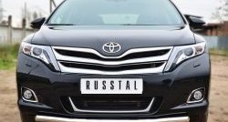 Одинарная защита переднего бампера диаметром 57 мм SLITKOFF Toyota Venza  GV10 (2012-2016) рестайлинг (нержавейка полированная)