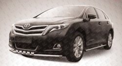 Одинарная защита переднего бампера d57 мм с зубьями Slitkoff Toyota Venza  GV10 (2012-2016) рестайлинг