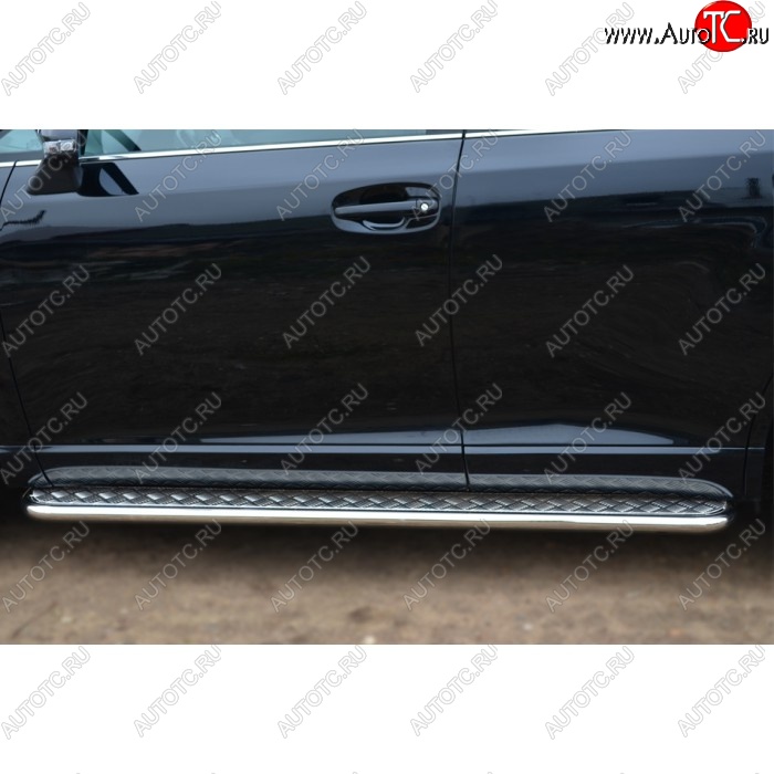 22 999 р. Порожки для ног (Ø42) SLITKOFF  Toyota Venza  GV10 (2012-2016) рестайлинг (лист - алюминий, профиль - сталь)  с доставкой в г. Керчь