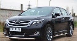 12 299 р. Защита порогов из круглой трубы диаметром 63 мм Russtal Toyota Venza GV10 рестайлинг (2012-2016) (Защита порогов с со скосами на торцах (вариант 1))  с доставкой в г. Керчь. Увеличить фотографию 4