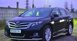 16 649 р. Защита порогов с круглыми вставками для ног из овальной трубы диаметром 75x42 мм Russtal Toyota Venza GV10 рестайлинг (2012-2016)  с доставкой в г. Керчь. Увеличить фотографию 3