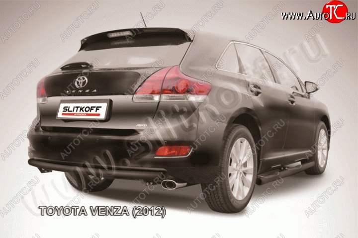 7 999 р. Защита задняя Slitkoff Toyota Venza GV10 рестайлинг (2012-2016) (Цвет: серебристый)  с доставкой в г. Керчь