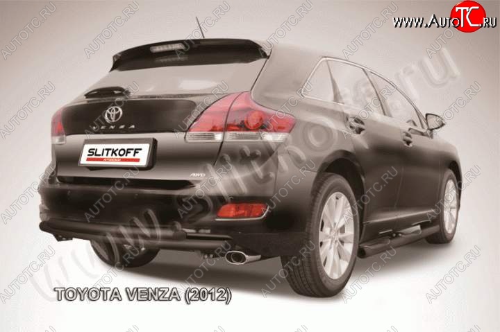8 999 р. Защита задняя Slitkoff  Toyota Venza  GV10 (2012-2016) рестайлинг (Цвет: серебристый)  с доставкой в г. Керчь
