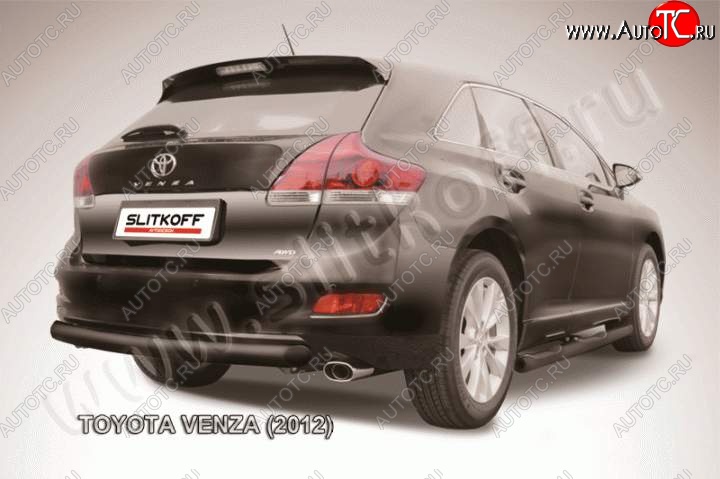 9 099 р. Защита задняя Slitkoff Toyota Venza GV10 рестайлинг (2012-2016) (Цвет: серебристый)  с доставкой в г. Керчь