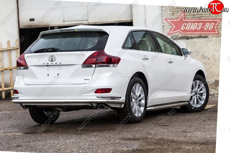 19 079 р. Двойная заднего бампера рестайлинг Souz-96 (d60/42) Toyota Venza GV10 дорестайлинг (2008-2012)  с доставкой в г. Керчь