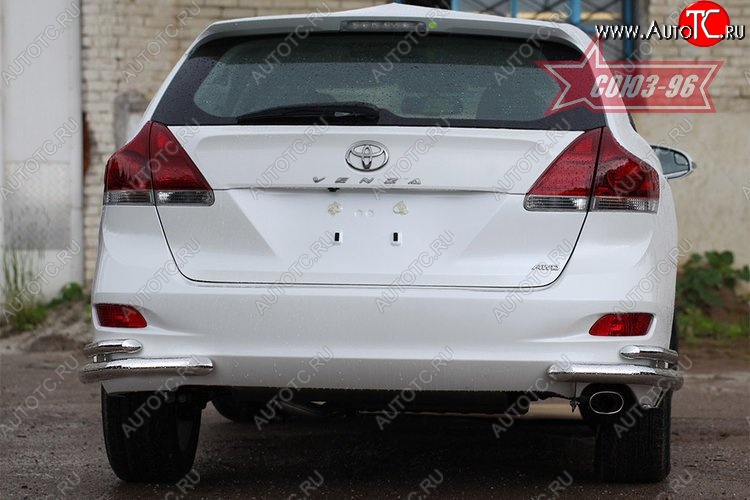 15 749 р. Защита заднего бампера из двойных боковых уголков Souz-96 (d60/42) Toyota Venza GV10 дорестайлинг (2008-2012)  с доставкой в г. Керчь