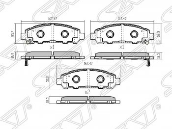 Колодки тормозные SAT (передние) Toyota Venza  GV10 (2008-2012) дорестайлинг