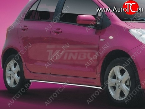 4 999 р. Защита кузовного порога WINBO (нержавейка)  Toyota Yaris ( XP90,  XP130) (2005-2014) дорестайлинг, хэтчбэк 3 дв., дорестайлинг, хэтчбэк 5 дв., рестайлинг, хэтчбэк 3 дв., рестайлинг, хэтчбэк 5 дв., хэтчбэк 5 дв. дорестайлинг  с доставкой в г. Керчь