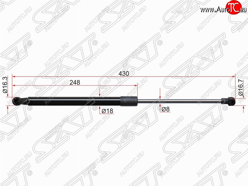 519 р. Газовый упор крышки багажника SAT  Toyota Yaris  XP130 (2010-2014) хэтчбэк 5 дв. дорестайлинг  с доставкой в г. Керчь