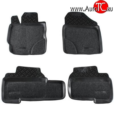 3 299 р. Комплект ковриков в салон Aileron 4 шт. (полиуретан, покрытие Soft) Toyota Yaris XP130 хэтчбэк 5 дв. дорестайлинг (2010-2014)  с доставкой в г. Керчь