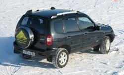 5 299 р. Рейлинги АПС L  Chevrolet Niva  2123 (2002-2008), Лада 2123 (Нива Шевроле) (2002-2008) (Башмак черный, рейлинг серый)  с доставкой в г. Керчь. Увеличить фотографию 3