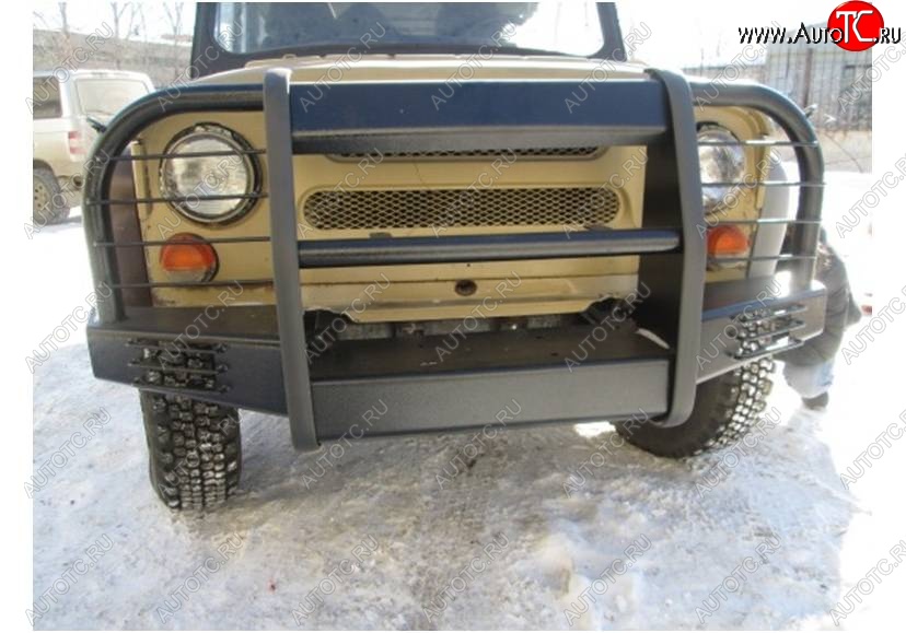 32 399 р. Бампер передний Корсар Уаз 315195 Хантер (2003-2025) (С площадкой под лебедку и защитой фар)  с доставкой в г. Керчь