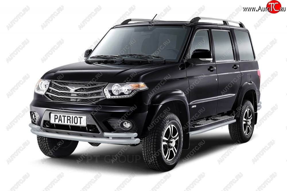 6 249 р. Защита порогов из трубы Ø51 Petroil Tuning  Уаз Патриот  3163 5-дв. (2014-2016) 1-ый рестайлинг (Черный (Шагрень))  с доставкой в г. Керчь