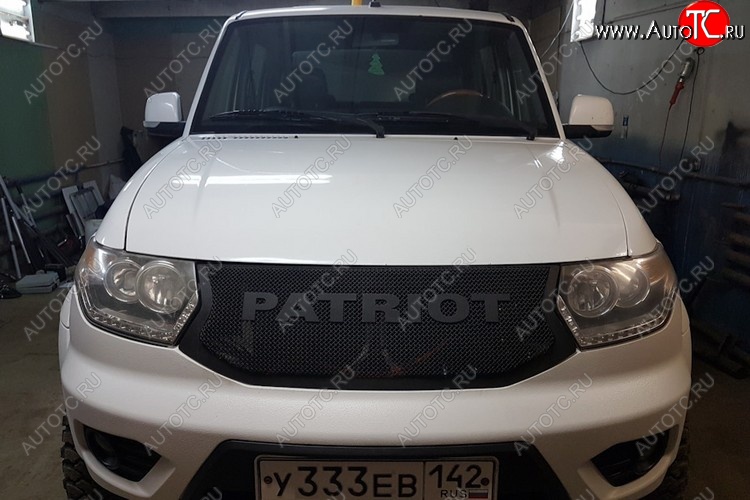 8 499 р. Решетка радиатора CrTuning - Чёрный БРУТ Уаз Патриот 23632 2-ой рестайлинг пикап (2016-2025) (Без надписи PATRIOT)  с доставкой в г. Керчь
