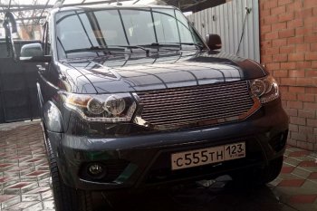 10 099 р. Решетка радиатора CrTuning Ламель Уаз Патриот 3163 5-дв. 1-ый рестайлинг (2014-2016) (Без защиты фар)  с доставкой в г. Керчь. Увеличить фотографию 2