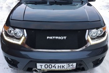 12 499 р. Решетка радиатора CrTuning Уаз Патриот 23632 2-ой рестайлинг пикап (2016-2025) (Сетка черная, С надписью PATRIOT)  с доставкой в г. Керчь. Увеличить фотографию 4