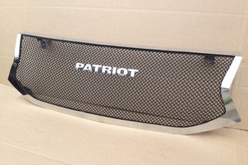 12 499 р. Решетка радиатора CrTuning Уаз Патриот 23632 2-ой рестайлинг пикап (2016-2025) (Сетка черная, С надписью PATRIOT)  с доставкой в г. Керчь. Увеличить фотографию 2