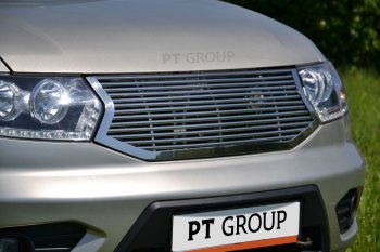 12 299 р. Решетка радиатора Petroil Tuning Уаз Патриот 3163 5-дв. 1-ый рестайлинг (2014-2016) (Нержавеющая полированная сталь)  с доставкой в г. Керчь. Увеличить фотографию 4