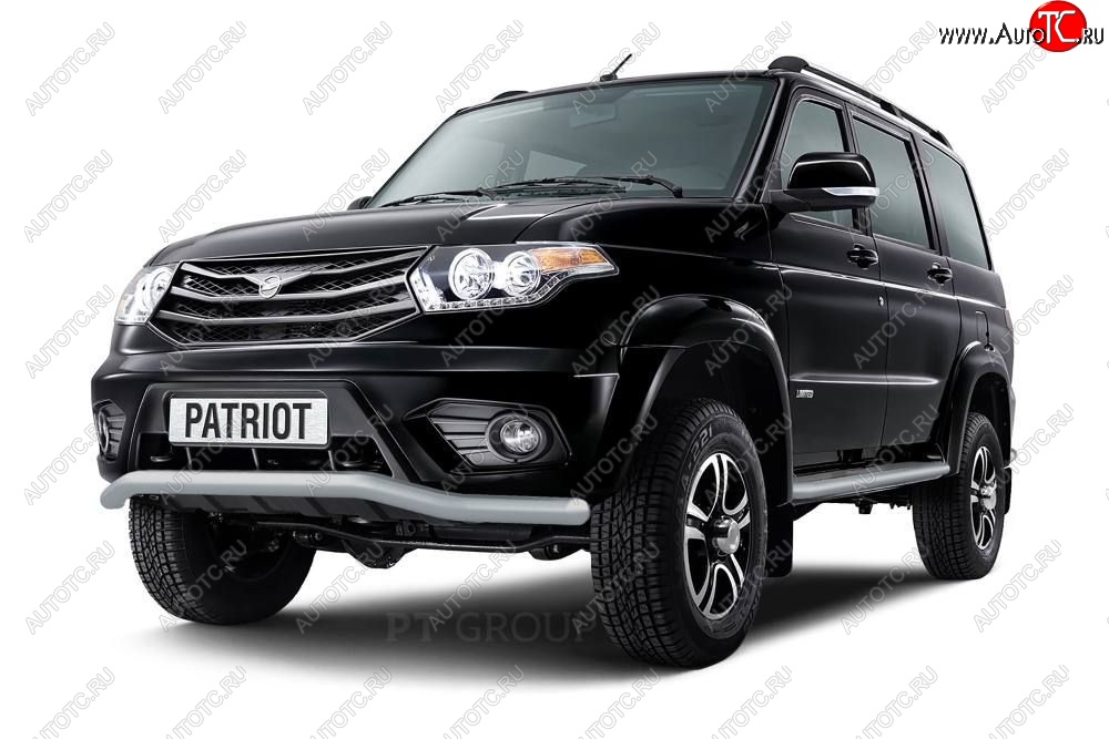 6 999 р. Защита переднего бампера Petroil Tuning (d63, волна)  Уаз Патриот ( 23632,  3163 5-дв.) (2014-2016) 1 рестайлинг пикап, 1-ый рестайлинг (Черный (Шагрень))  с доставкой в г. Керчь