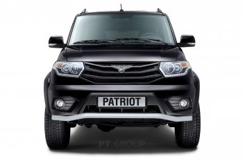 6 999 р. Защита переднего бампера Petroil Tuning (d63, волна)  Уаз Патриот ( 23632,  3163 5-дв.) (2014-2016) 1 рестайлинг пикап, 1-ый рестайлинг (Черный (Шагрень))  с доставкой в г. Керчь. Увеличить фотографию 2