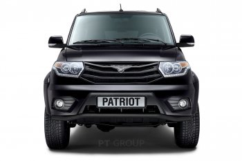 6 999 р. Защита переднего бампера Petroil Tuning (d63, волна)  Уаз Патриот ( 23632,  3163 5-дв.) (2014-2016) 1 рестайлинг пикап, 1-ый рестайлинг (Черный (Шагрень))  с доставкой в г. Керчь. Увеличить фотографию 3