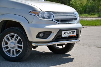 17 889 р. Защита переднего бампера Petroil Tuning (d63, волна)  Уаз Патриот ( 23632,  3163 5-дв.) (2014-2016) 1 рестайлинг пикап, 1-ый рестайлинг (Нержавеющая полированная сталь)  с доставкой в г. Керчь. Увеличить фотографию 5