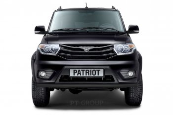 5 999 р. Защита переднего бампера одинарная из трубы d63 мм Petroil Tuning  Уаз Патриот ( 23632,  3163 5-дв.) (2014-2016) 1 рестайлинг пикап, 1-ый рестайлинг (Черный (Шагрень))  с доставкой в г. Керчь. Увеличить фотографию 3