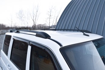 8 489 р. Рейлинги Petroil Tuning  Уаз Патриот ( 3163 5-дв.,  3163 5 дв.) (2014-2025) 1-ый рестайлинг, 2-ой рестайлинг (Цвет: черный муар)  с доставкой в г. Керчь. Увеличить фотографию 3