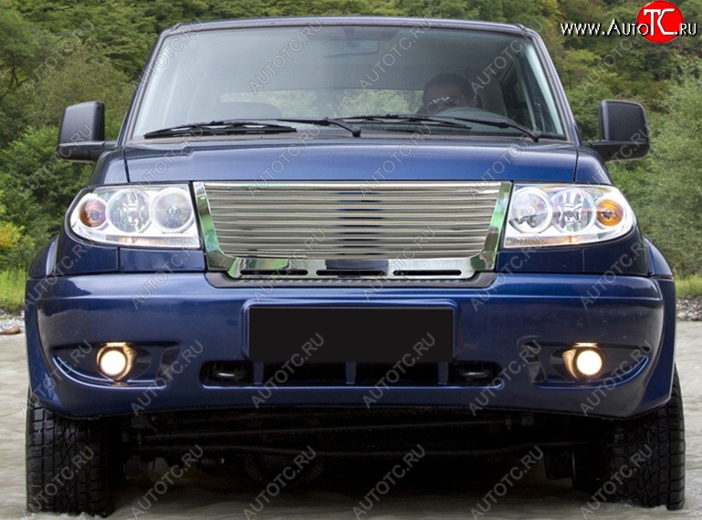 10 099 р. Решетка радиатора CrTuning Ламель Уаз Патриот 3163 5 дв. дорестайлинг (2005-2013) (Без эмблемы)  с доставкой в г. Керчь
