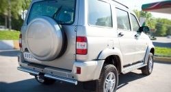 70 999 р. Защита порогов из круглой трубы диаметром 63 мм Russtal Уаз Патриот 3163 5 дв. дорестайлинг (2005-2013) (Защита порогов с со скосами на торцах (вариант 1))  с доставкой в г. Керчь. Увеличить фотографию 3