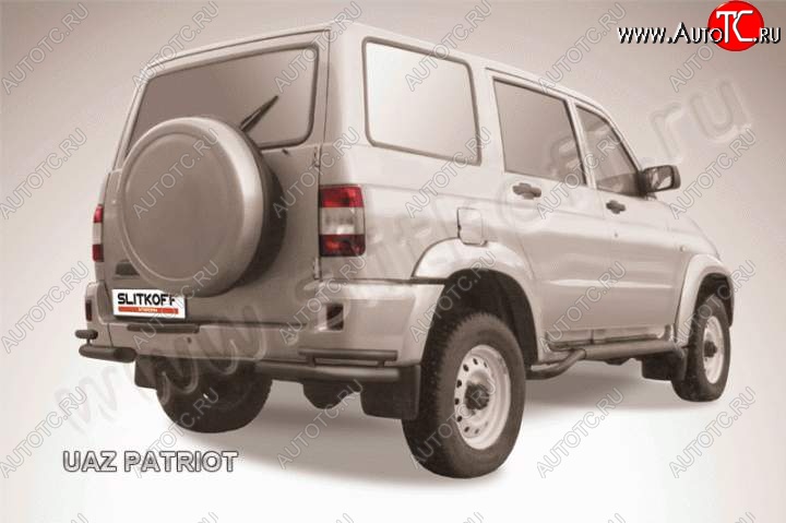 5 249 р. Уголки d57+d42 двойные  Уаз Патриот  3163 5 дв. (2005-2013) дорестайлинг (Цвет: серебристый)  с доставкой в г. Керчь