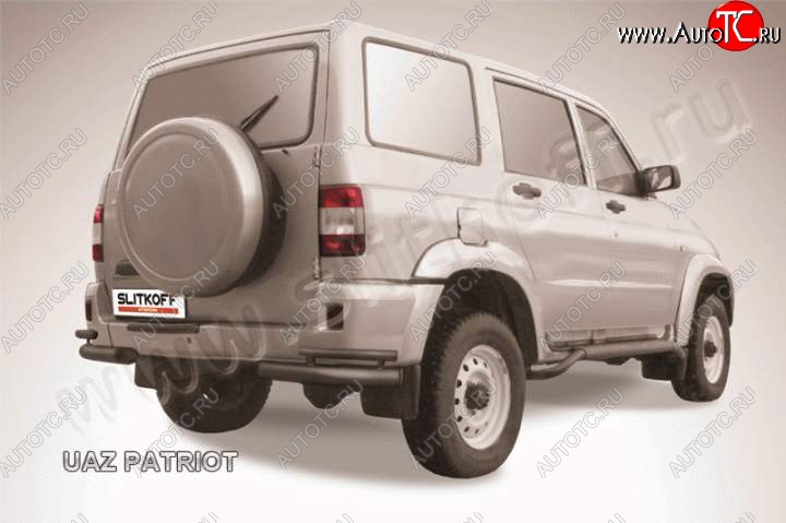 6 399 р. Уголки d76+d42 двойные Уаз Патриот 3163 5 дв. дорестайлинг (2005-2013) (Цвет: серебристый)  с доставкой в г. Керчь