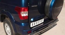 11 899 р. Одинарная защита заднего бампера из трубы диаметром 63 мм SLITKOFF  Уаз Патриот ( 3163 5-дв.,  3163 5 дв.) (2014-2025) 1-ый рестайлинг, 2-ой рестайлинг  с доставкой в г. Керчь. Увеличить фотографию 2