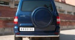 Одинарная защита заднего бампера из трубы диаметром 63 мм SLITKOFF Уаз Патриот ( 3163 5-дв.,  3163 5 дв.) (2014-2025) 1-ый рестайлинг, 2-ой рестайлинг