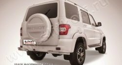 Защита заднего бампера из двойных боковых уголков с диаметром труб 57 и 42 мм Slitkoff Уаз Патриот ( 3163 5-дв.,  3163 5 дв.) (2014-2025) 1-ый рестайлинг, 2-ой рестайлинг