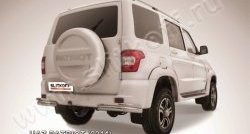 Защита заднего бампера из двойных боковых уголков с диаметром труб 76 и 42 мм Slitkoff Уаз Патриот ( 3163 5-дв.,  3163 5 дв.) (2014-2025) 1-ый рестайлинг, 2-ой рестайлинг