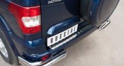 12 999 р. Защита заднего бампера (2 трубы Ø63 и 42 мм уголки, нержавейка) SLITKOFF  Уаз Патриот ( 3163 5-дв.,  3163 5 дв.) (2014-2025) 1-ый рестайлинг, 2-ой рестайлинг  с доставкой в г. Керчь. Увеличить фотографию 2