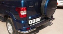 11 999 р. Защита заднего бампера (Ø63 мм уголки, нержавейка) SLITKOFF  Уаз Патриот ( 3163 5-дв.,  3163 5 дв.) (2014-2025) 1-ый рестайлинг, 2-ой рестайлинг  с доставкой в г. Керчь. Увеличить фотографию 2