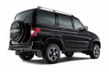 3 799 р. Защита заднего бампера Petroil Tuning (уголки, d63)  Уаз Патриот  23632 (2014-2016) 1 рестайлинг пикап (Сталь с полимерным покрытием, Черная (шагрень))  с доставкой в г. Керчь. Увеличить фотографию 2