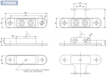 479 р. Фонарь габаритный (с проводом LED 85x27x19) FRISTOM   (жёлтый)  с доставкой в г. Керчь. Увеличить фотографию 2