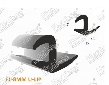 197 р. Универсальный уплотнитель FlexLine (8 mm U-LIP, 1 погонный метр) KIA Optima 2 MG седан (2005-2010)  с доставкой в г. Керчь. Увеличить фотографию 2