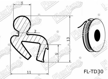 197 р. Универсальный уплотнитель (подложка) FlexLine (13 mm, 1 погонный метр) KIA Optima 2 MG седан (2005-2010)  с доставкой в г. Керчь. Увеличить фотографию 2