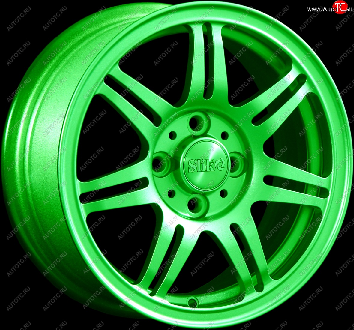 12 799 р. Кованый диск Slik Classik 6x14 (RAL 6038 ярко зеленый)   (Цвет: RAL 6038 ярко зеленый)  с доставкой в г. Керчь