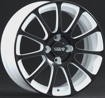 Кованый диск Slik Classik 6.5x15 (Белый глянец с черной лицевой поверхностью)  (Цвет: Белый глянец с черной лицевой поверхностью)