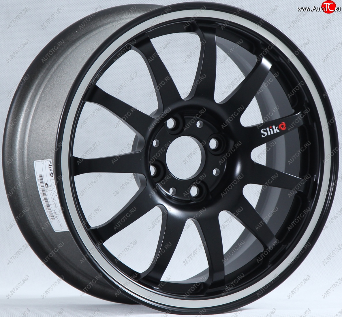 7 899 р. Кованый диск Slik Classik 6.5x15 (Черный глянцевый с полированым ободом)   (Цвет: Черный глянцевый с полированным ободом)  с доставкой в г. Керчь