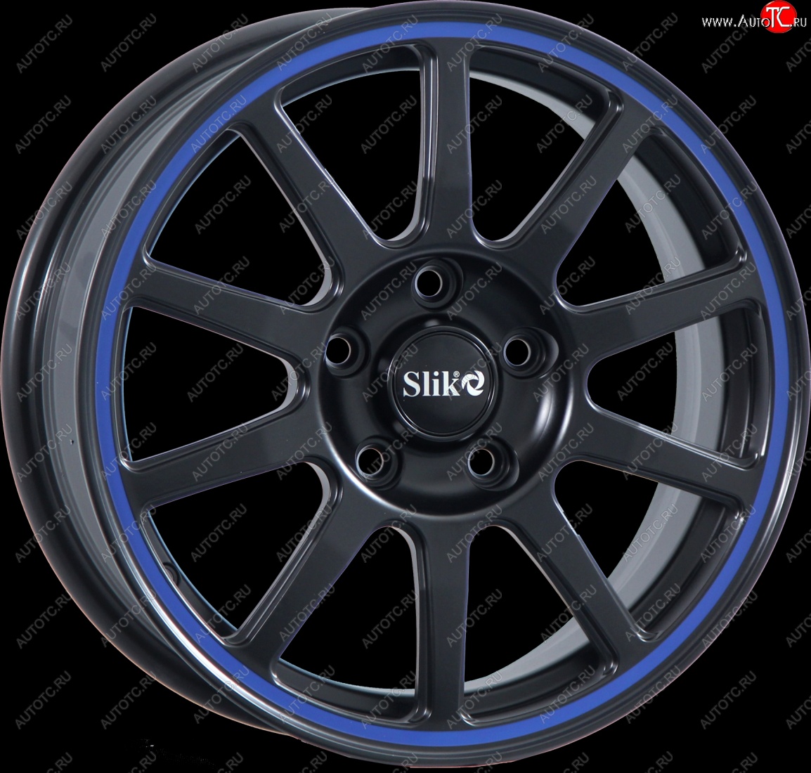 18 999 р. Кованый диск Slik classik R16x6.5 Черный матовый с синим ободом (MBBL) 6.5x16   (Цвет: MBBL)  с доставкой в г. Керчь